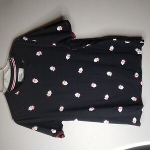 Free Planet Santa Head Black Tee Shirt Meduim